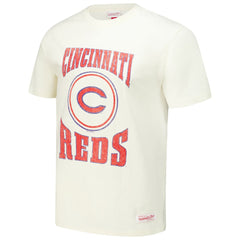 Cincinnati Reds Arched Logo Slub T-Shirt - Cream | Mitchell & Ness
