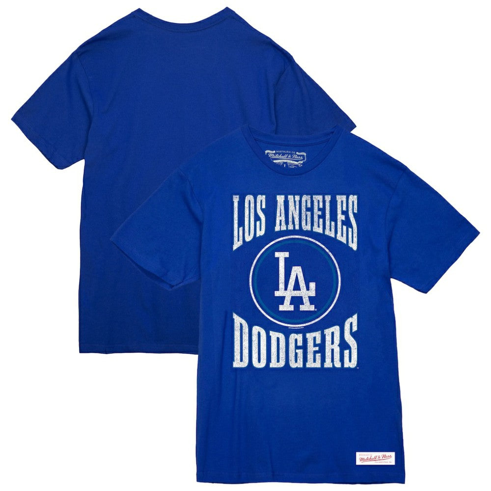 Los Angeles Dodgers Arched Logo Slub T-Shirt - Royal | Mitchell & Ness
