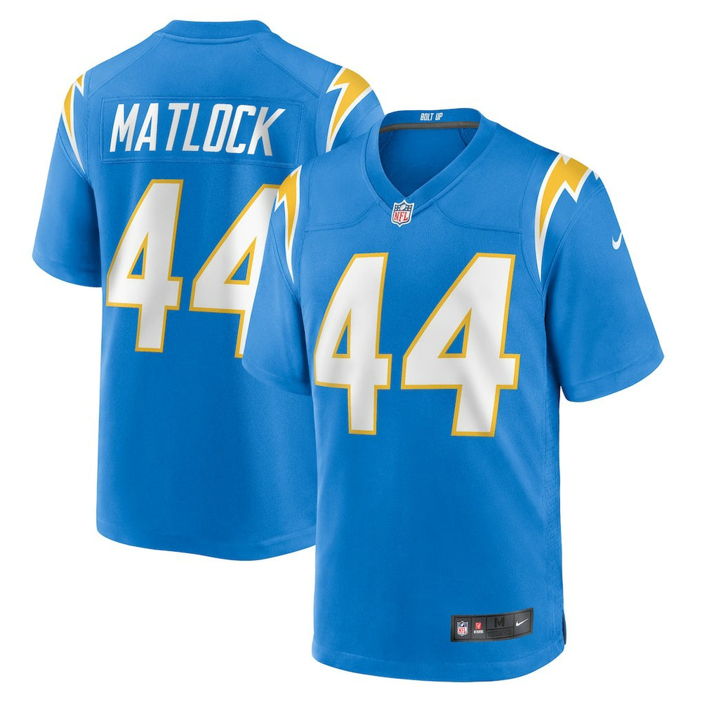 NFL Los Angeles Chargers Scott Matlock Team Game Jersey