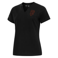 San Francisco Giants Antigua Women's Notch Neck T-Shirt - Black
