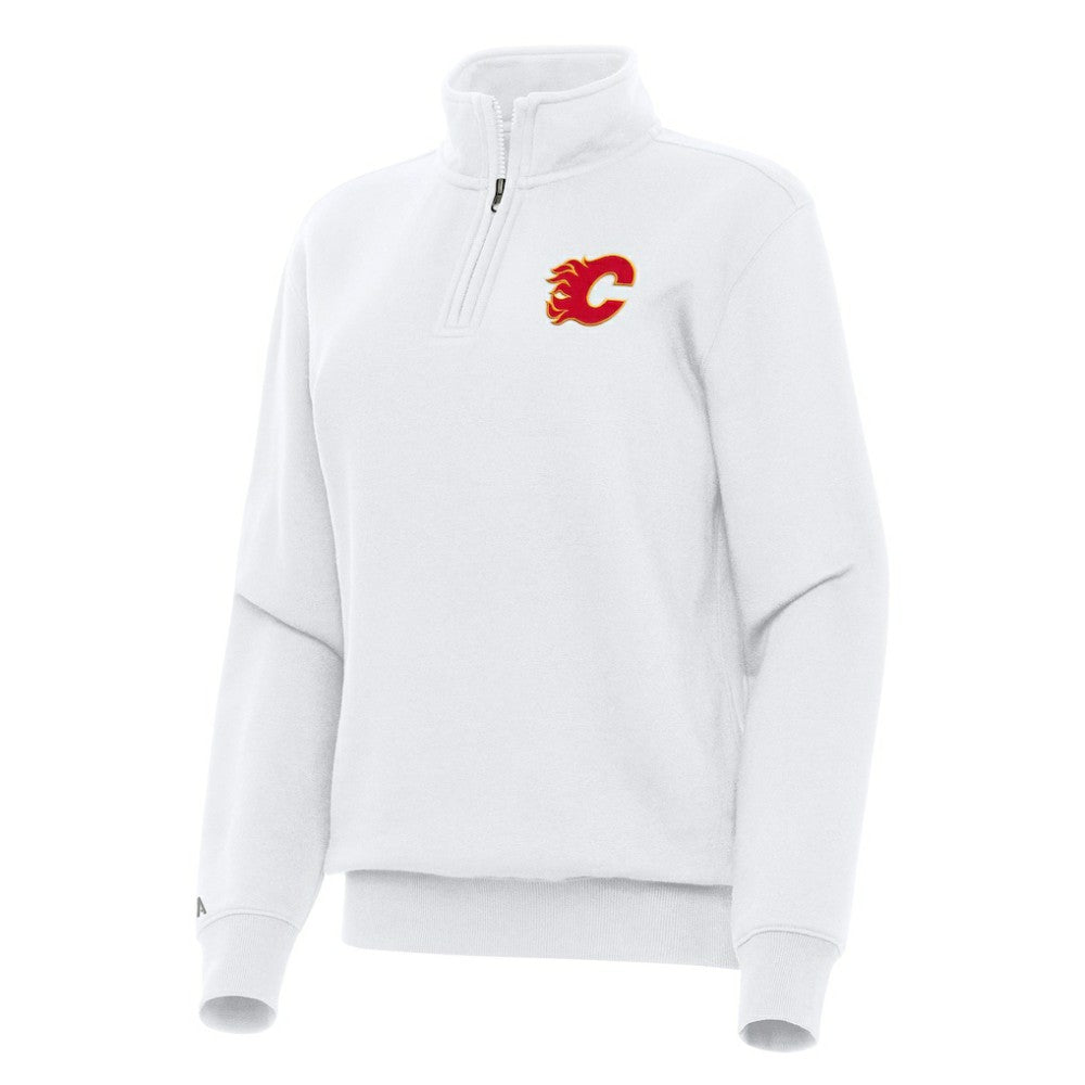 Calgary Flames Antigua Women's Victory Quarter-Zip Sweatshirt