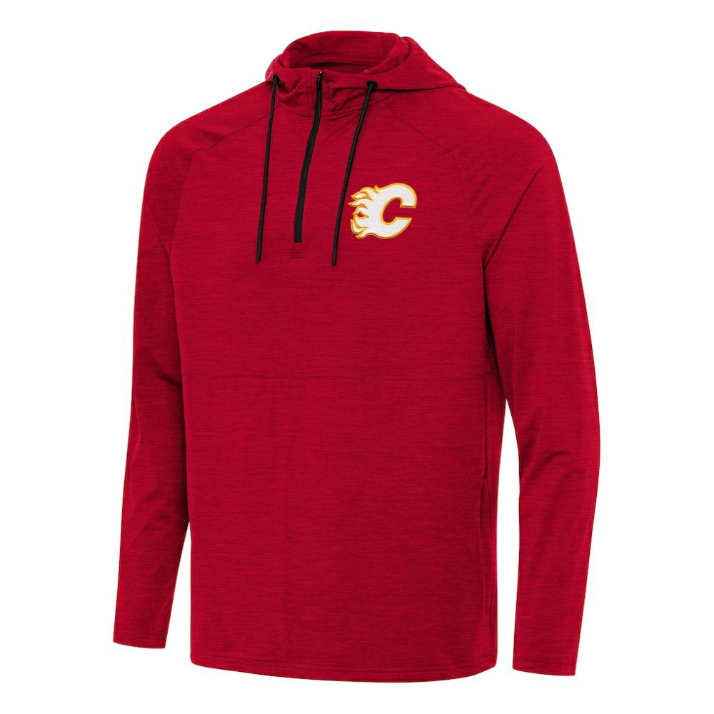 Calgary Flames Antigua Spikes Quarter-Zip Hoodie