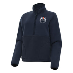 Edmonton Oilers Antigua Women's Figure Half-Zip Pullover Sweatshirt