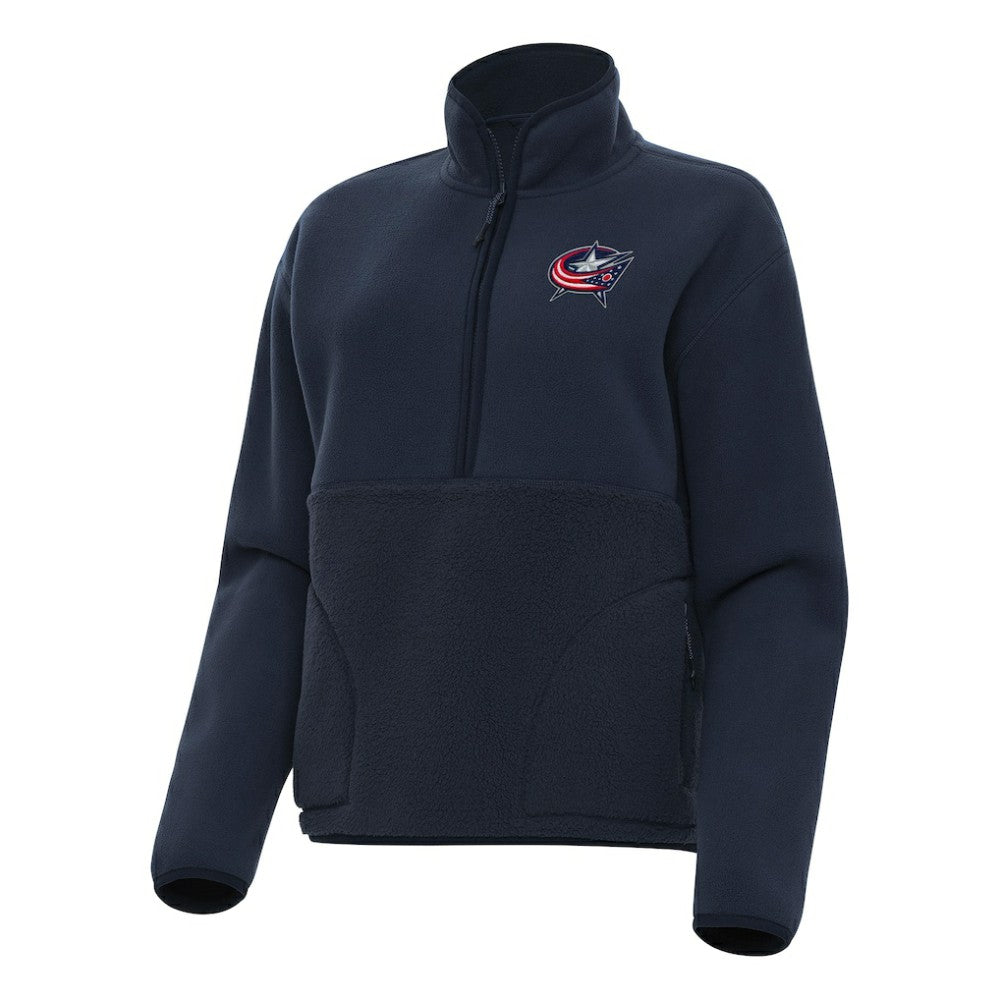 Columbus Blue Jackets Antigua Women's Figure Half-Zip Pullover Sweatshirt