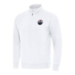 Edmonton Oilers Antigua Victory Quarter-Zip Mock Sweatshirt