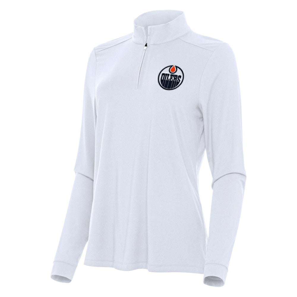 Edmonton Oilers Antigua Women's Intent Quarter-Zip Top