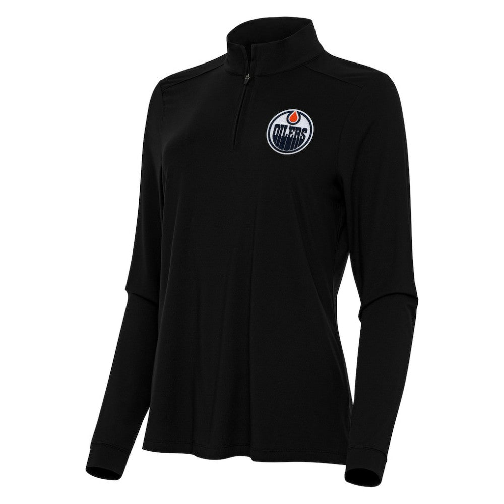 Edmonton Oilers Antigua Women's Intent Quarter-Zip Top