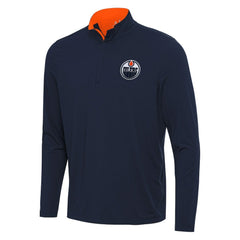Edmonton Oilers Antigua Content Quarter-Zip Pullover Top