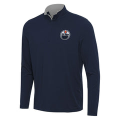 Edmonton Oilers Antigua Content Quarter-Zip Pullover Top