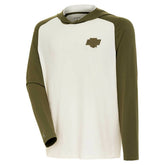 Los Angeles Kings Antigua Intrepid Sand Raglan Long Sleeve Hoodie T-Shirt