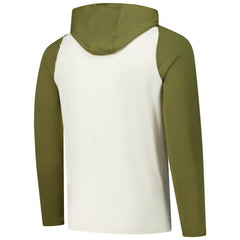 Minnesota Wild Antigua Intrepid Sand Raglan Long Sleeve Hoodie T-Shirt