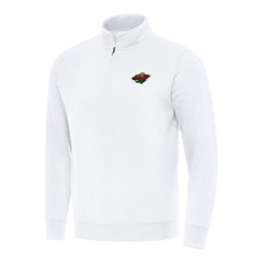 Minnesota Wild Antigua Victory Quarter-Zip Mock Sweatshirt