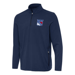 New York Rangers Antigua Perilous Quarter-Zip Sweatshirt