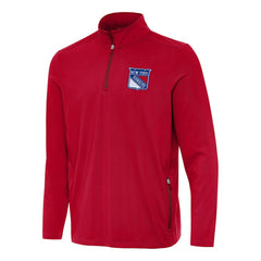 New York Rangers Antigua Perilous Quarter-Zip Sweatshirt