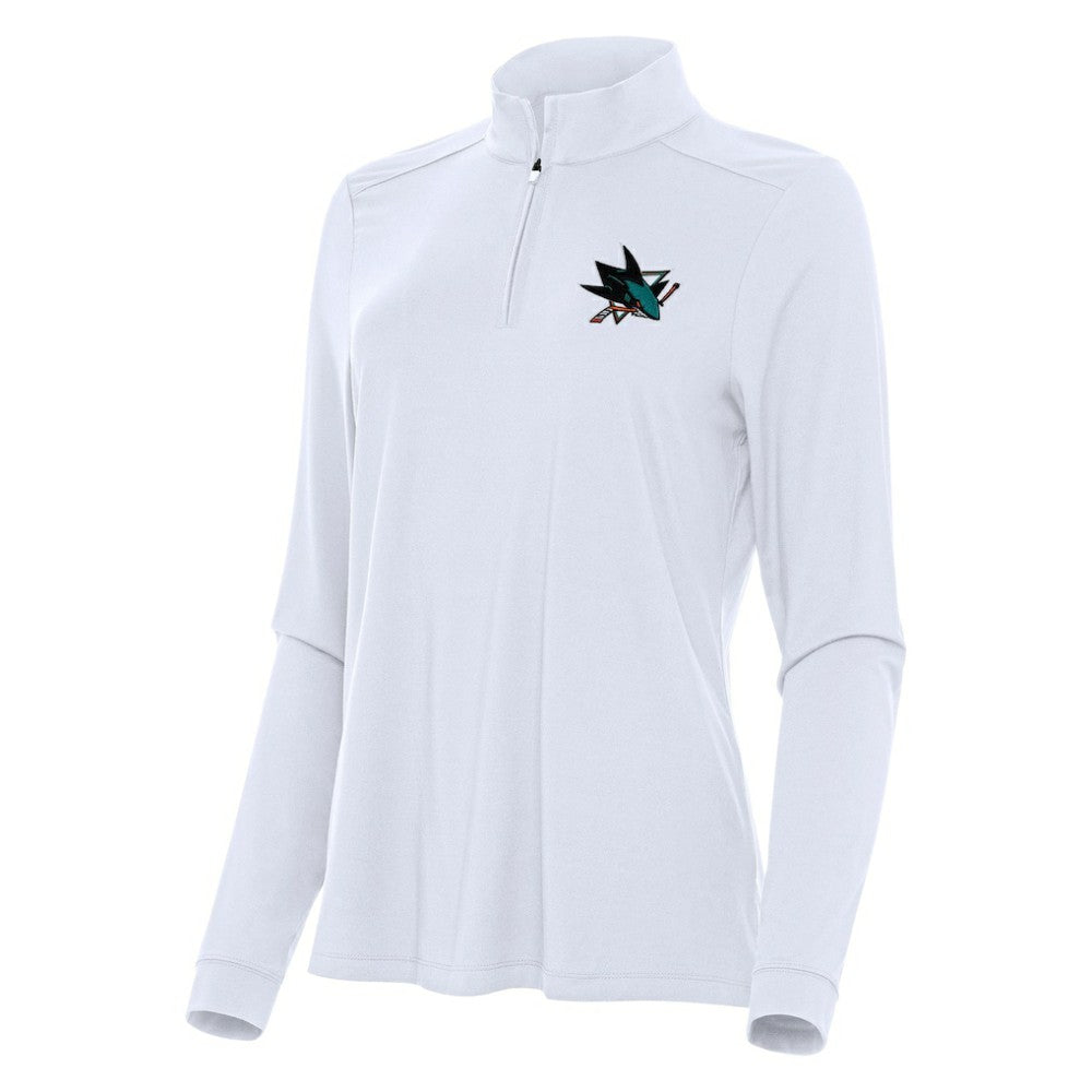 San Jose Sharks Antigua Women's Intent Quarter-Zip Top