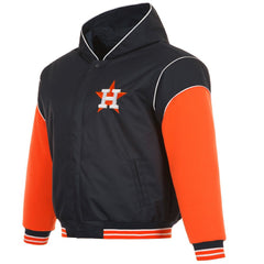 Houston Astros JH Design Youth Reversible Fleece Full-Snap Hoodie Jacket - Black