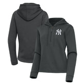 New York Yankees Antigua Women's Contemporary Quarter-Zip Hoodie - Pewter