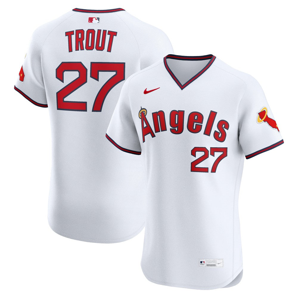Mike Trout Los Angeles Angels Alternate 2 Elite Jersey - White | Nike