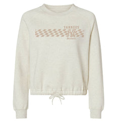 New York Yankees Soft as a Grape Women's Tonal Checkered Sweatshirt - Natural