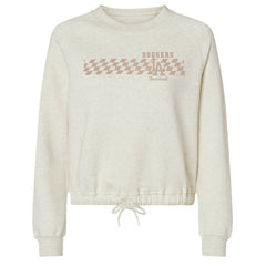 Los Angeles Dodgers Soft as a Grape Women's Tonal Checkered Sweatshirt - Natural