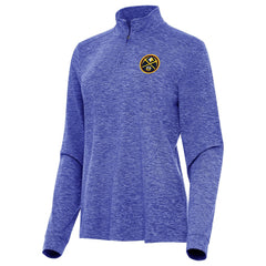 Denver Nuggets Antigua Women's Mentor Quarter-Zip Mock Long Sleeve Top sale - Heather Royal discount