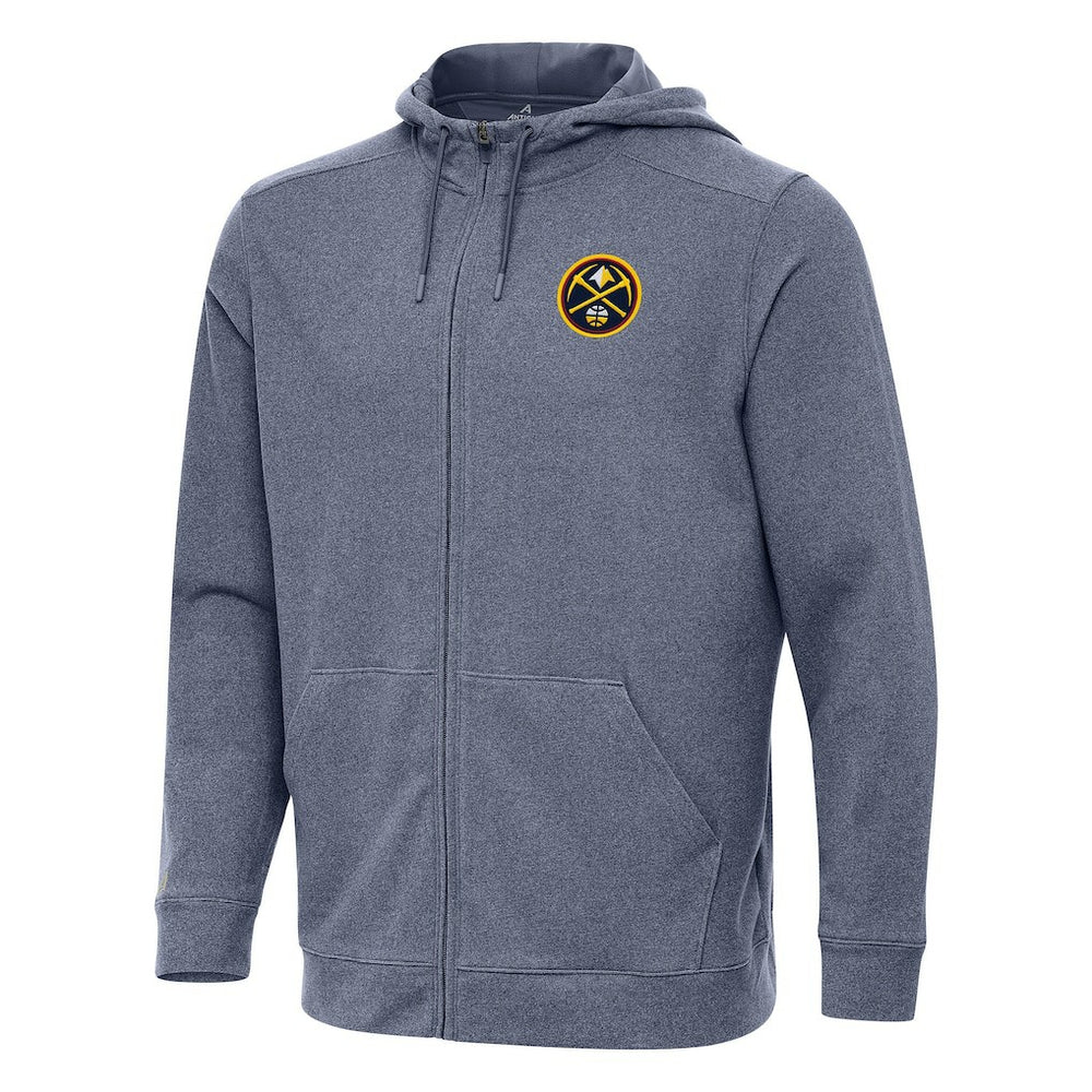 Denver Nuggets Antigua Effortless Full-Zip Hoodie Jacket sale - Heather Navy discount