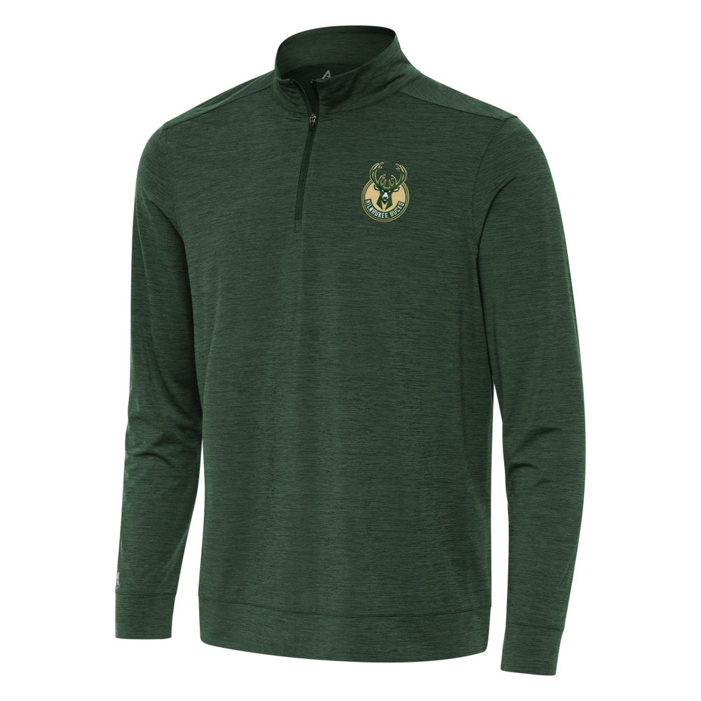 Milwaukee Bucks Antigua Bright Quarter-Zip Top - Hunter Green cheap