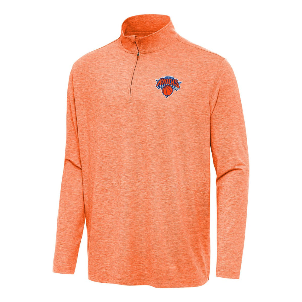 New York Knicks Antigua Hunk Quarter-Zip Top - Heather Orange discount