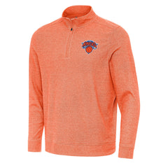 New York Knicks Antigua Subtle Quarter-Zip Sweatshirt - Heather Orange online