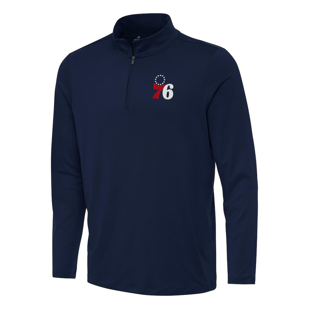 Philadelphia 76ers Antigua Reprocess Quarter-Zip Top - Navy for sale