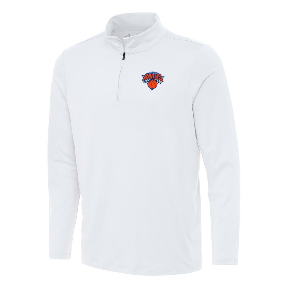 New York Knicks Antigua Reprocess Quarter-Zip Top - White for sale