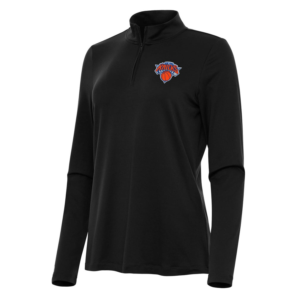 New York Knicks Antigua Women's Reprocess Quarter-Zip Top - Black for sale