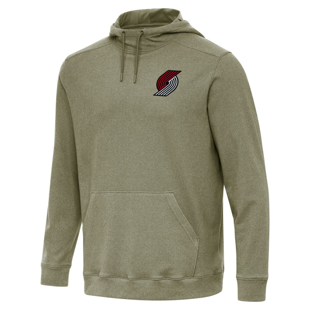 Portland Trail Blazers Antigua Cloud Pullover Hoodie - Heather Olive for sale
