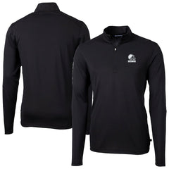 NFL Cleveland Browns Cutter & Buck Big & Tall Virtue Eco Pique Recycled Quarter-Zip Pullover Top