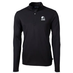 NFL Cleveland Browns Cutter & Buck Big & Tall Virtue Eco Pique Recycled Quarter-Zip Pullover Top