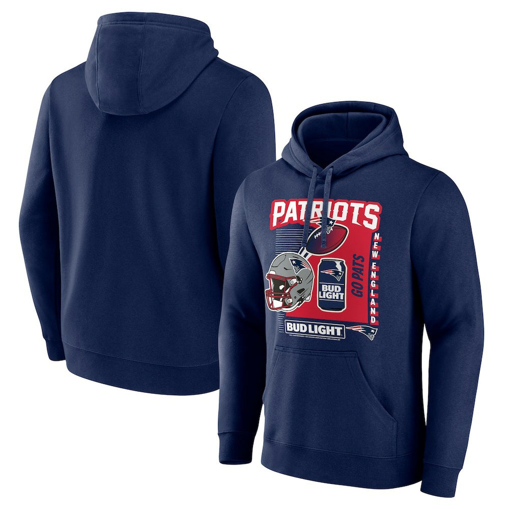 NFL New England Patriots Bud Light Pullover Hoodie