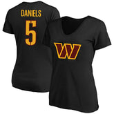 NFL Washington Commanders Jayden Daniels Women's Plus Size Fair Catch Name & Number Scoop Neck T-Shirt