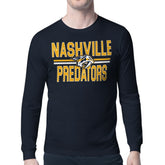 Nashville Predators Starter Mesh Look Team Name Long Sleeve T-Shirt