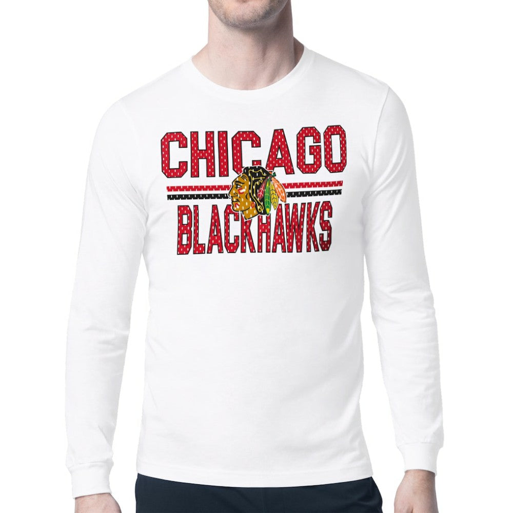 Chicago Blackhawks Starter Mesh Look Team Name Long Sleeve T-Shirt
