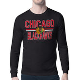 Chicago Blackhawks Starter Mesh Look Team Name Long Sleeve T-Shirt