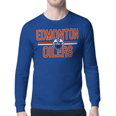 Edmonton Oilers Starter Mesh Look Team Name Long Sleeve T-Shirt