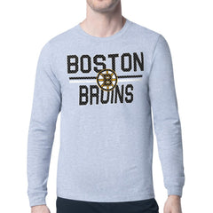 Boston Bruins Starter Mesh Look Team Name Logo Long Sleeve T-Shirt