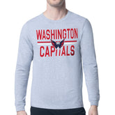 Washington Capitals Starter Mesh Look Team Name Logo Long Sleeve T-Shirt
