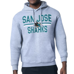 San Jose Sharks Starter Mesh Look Team Name Logo Tri-Blend Pullover Hoodie