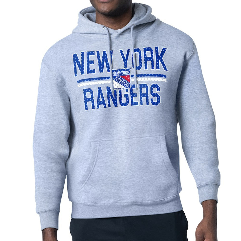 New York Rangers Starter Mesh Look Team Name Logo Tri-Blend Pullover Hoodie