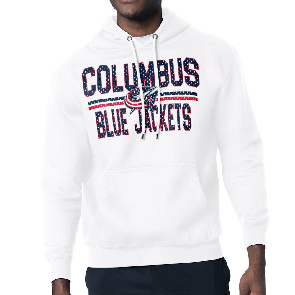 Columbus Blue Jackets Starter Mesh Look Team Name Logo Tri-Blend Pullover Hoodie