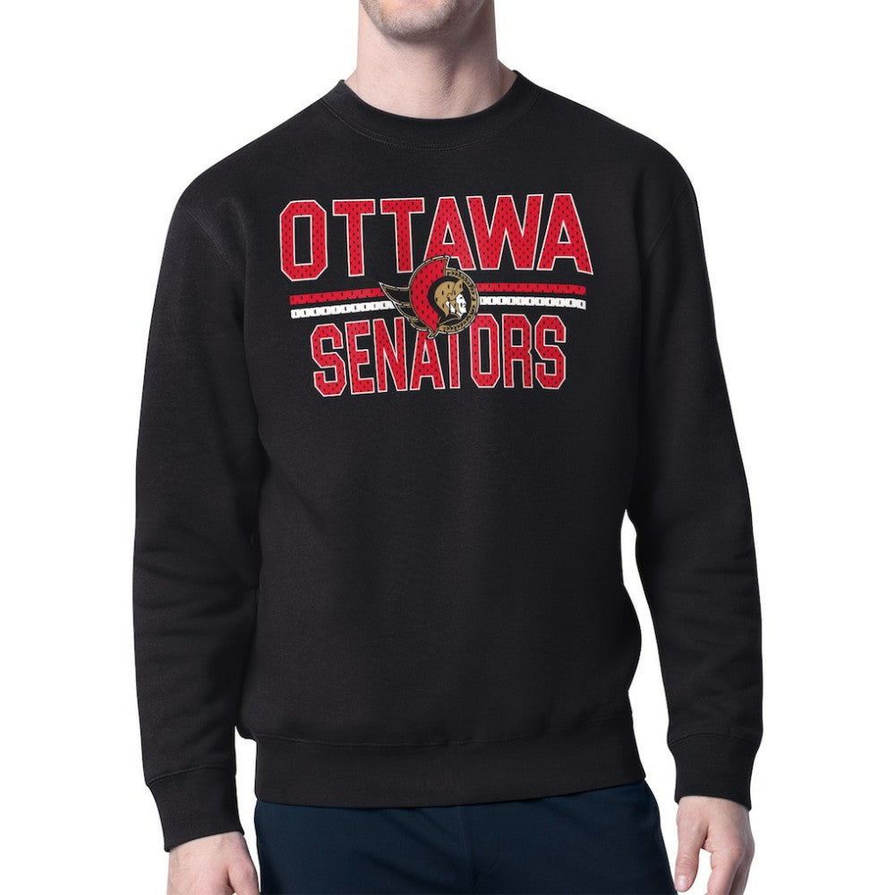 Ottawa Senators Starter Mesh Look Team Name Logo Pullover Sweatshirt