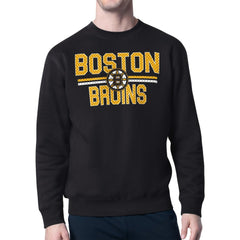 Boston Bruins Starter Mesh Look Team Name Logo Pullover Sweatshirt