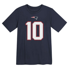 NFL New England Patriots Drake Maye Preschool Player Name & Number T-Shirt