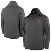 Cincinnati Reds Butter Stripe Tri-Blend Long Sleeve Hoodie T-Shirt - Black
